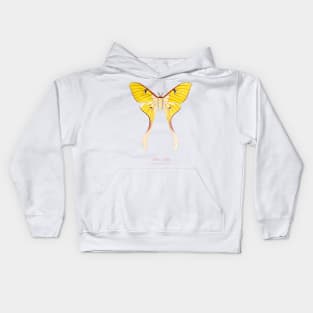 Moth - Malaysian Moon Moth, Actias Maenas Leto female 1 Kids Hoodie